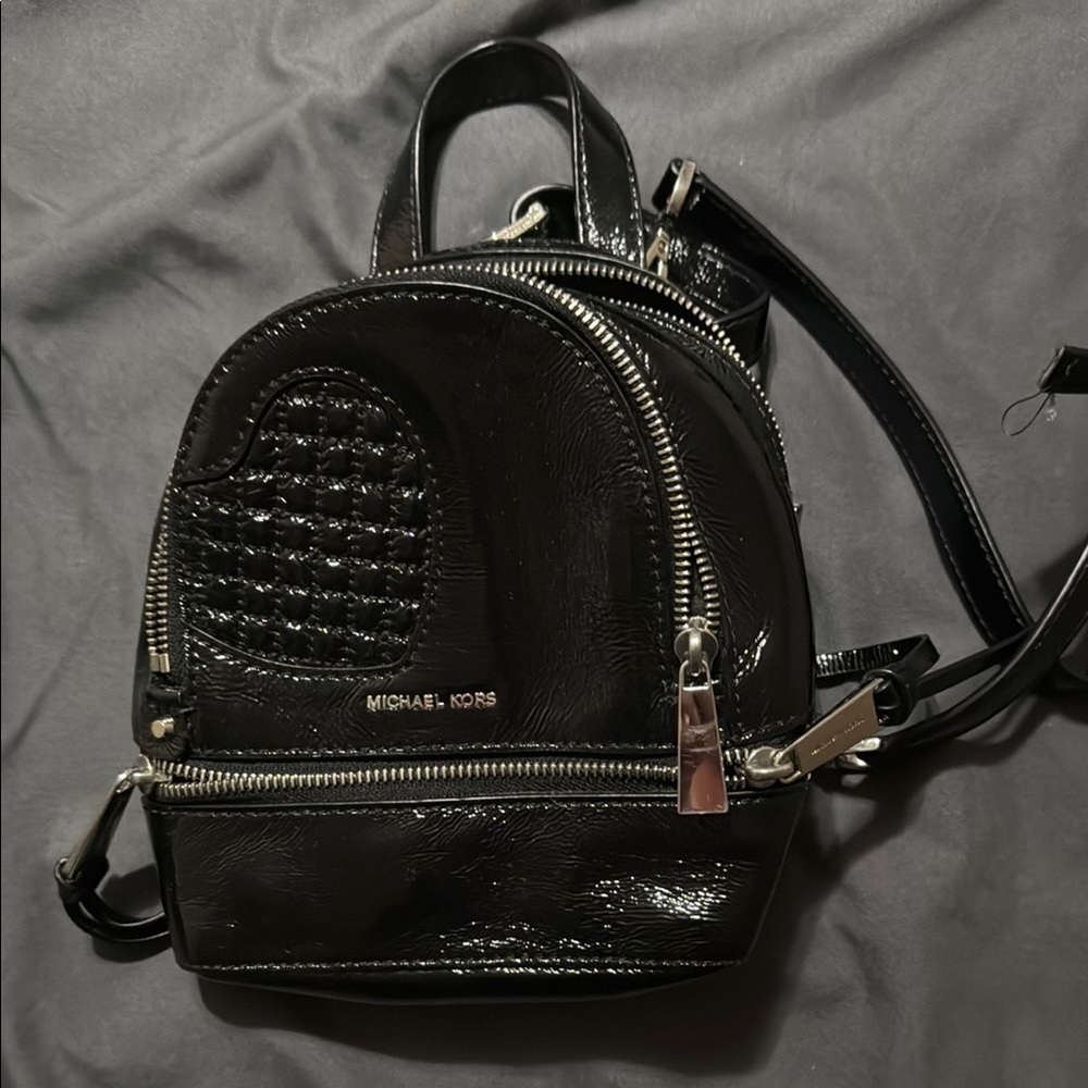 Michael Kors Black Quilted Mini Backpack
